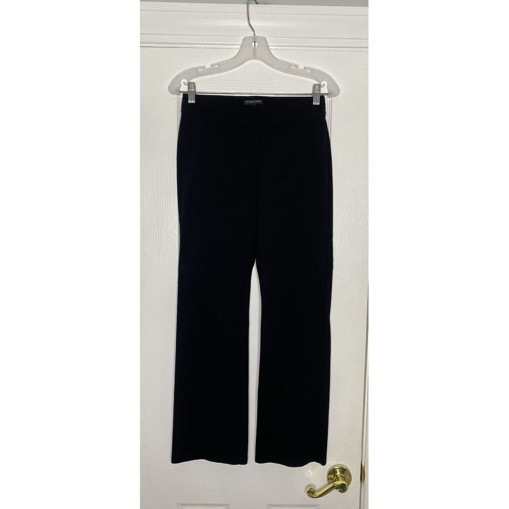 Eileen Fisher Petite Women's Ponte Knit Pull On Pants Black PP‎ Rayon Blend